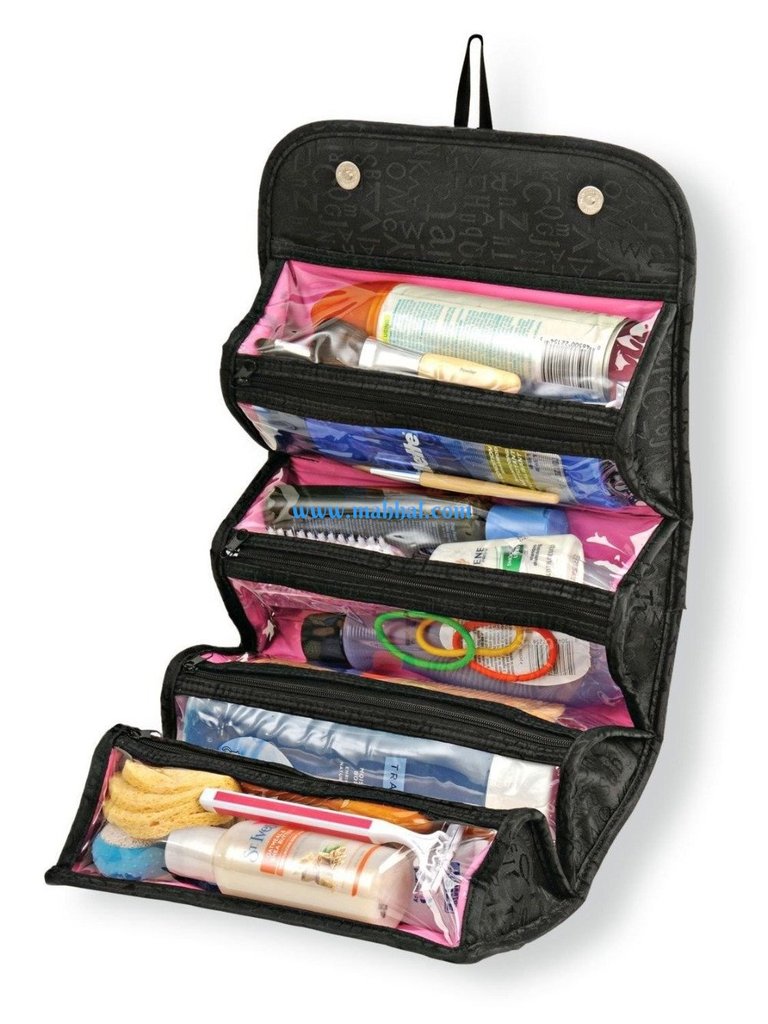 Roll N Go Cosmetic Bag for Women - Roll Up Travel Pouch