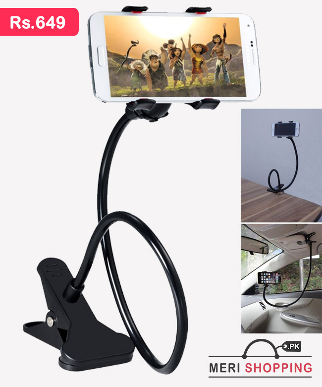 Handsfree Flexible Mobile Holder for Car, Table and Bed - Rs.649 Only!